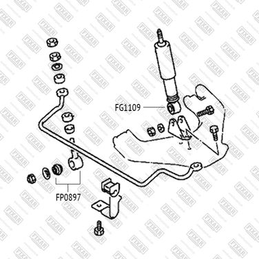 FIXAR FG1109 Сайлентблок амортизатора | перед | - 2