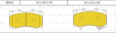 Blitz BB0596 Колодки тормозные дисковые | перед | - 1