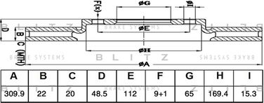 Blitz BS0466P Диск тормозной | зад | - 1