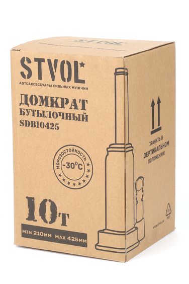 STVOL SDB10425 Домкрат бутылочный , 10т, 210-425 мм, чехол - 6