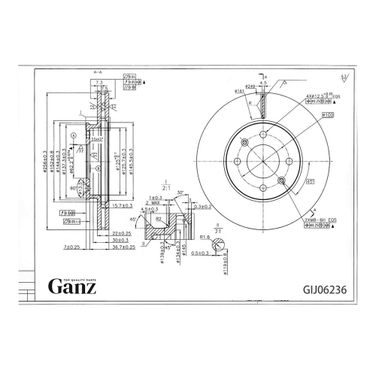 GANZ GIJ06236 Диск тормозной передний hyundai i20/Solaris I/II/Accent KIA Pio iii/iv 17> | перед | - 3