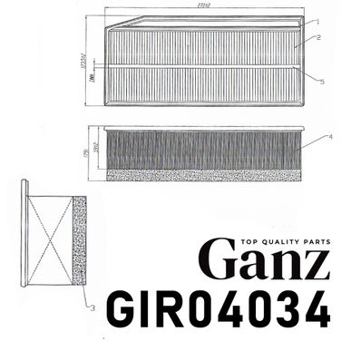 GANZ GIR04034 Фильтр воздушный renault Duster 1.6 15>, lada Vesta 1.6 15> / Xray - 4