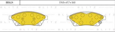 Blitz BB0624 Колодки тормозные дисковые | перед | - 1
