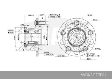 Krauf WBK1073DU Ступица в сборе honda [задн, abs] Civic VII (eu, EP, EV, ES, et), Stream i (rn) - 8