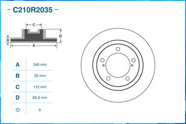 CWORKS C210R2035 Диск тормозной | перед | - 2