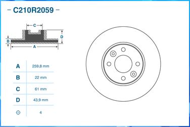 CWORKS C210R2059 Диск тормозной | перед | - 2