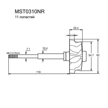Krauf MST0310NR Вал турбокомпрессора - 3