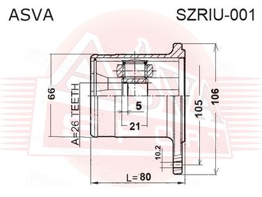 Asva SZRIU-001 Шрус внутренний задний 26x105 | зад | - 2