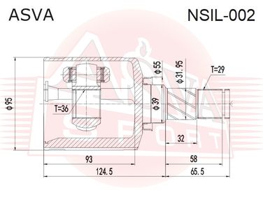 Asva NSIL-002 Шрус внутренний левый 36x39x29 | перед лев | - 2