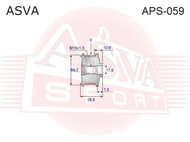 Asva APS-059 Шкив обгонный генератора - 2