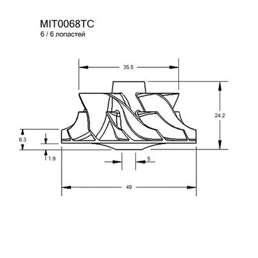 Krauf MIT0068TC Крыльчатка турбокомпрессора - 3