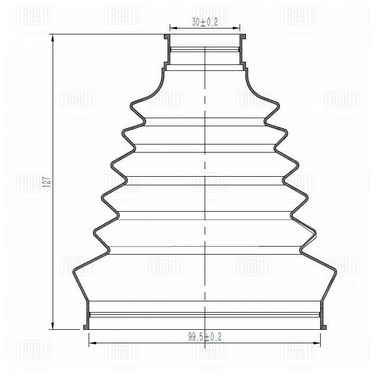 Trialli FG 0505 Пыльник ШРУСа для а/м Chevrolet Tahoe (07-) (наруж.компл: хомуты/смазка/крепеж) (cr) - 3