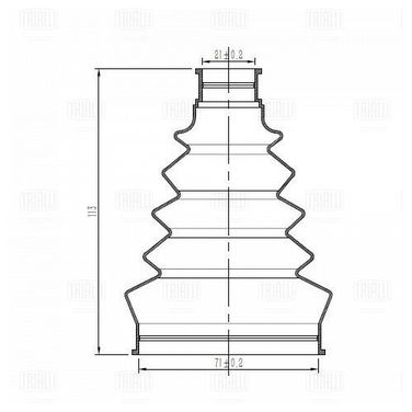 Trialli FG 0506 Пыльник ШРУСа для а/м Opel Corsa d (06-) 1.2i (наруж.компл: хомуты/смазка/крепеж) (cr) - 1