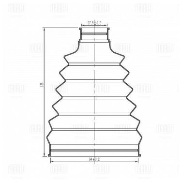 Trialli FG 0816 Пыльник ШРУСа для а/м Hyundai Sonata EF (98-) (наруж.компл: хомуты/смазка/крепеж) (cr) - 1