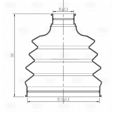 Trialli FG 1414 Пыльник ШРУСа для а/м VW Polo v (09-) (наруж.компл: хомуты/смазка/крепеж) (cr) - 3