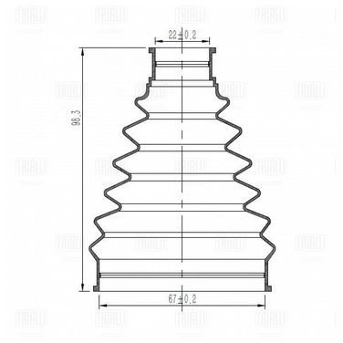 Trialli FG 2401 Пыльник ШРУСа для а/м Suzuki SX4 (09-) 1.6i (наруж.компл: хомуты/смазка/крепеж) (cr) - 3