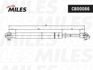 Miles CB00066 Упор газовый капота VW tiguan allspace (bw2), tiguan II - 2
