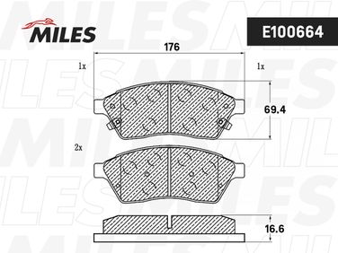 Miles E100664 Колодки тормозные cadillac SRX 09- передние - 2