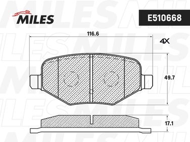 Miles E510668 Колодки тормозные дисковые - 2