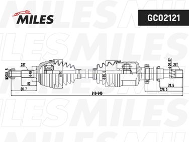 Miles GC02121 Привод в сборе renault megane II 1.4-1.5d 03-09 прав. ( gc02117) - 3