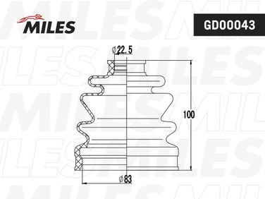 Miles GD00043 Пыльник ШРУСа mitsubishi pajero sport -09 внутр. - 3