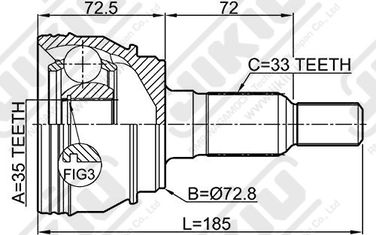 JIKIU JC52023 Шрус | перед | - 1