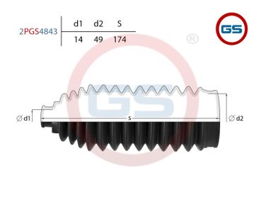 GS 2PGS4843 Пыльник рулевой рейки Nissan Teana (j32) 2008- - 2