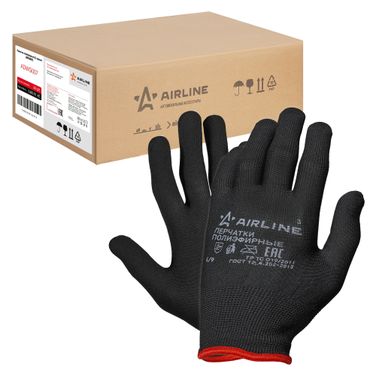 AIRLINE ADWG007 Перчатки полиэфирные (L) черные - 3
