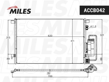 Miles ACCB042 Конденсер opel vectra c 1.6-3.2 02- - 3