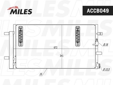Miles ACCB049 Конденсер audi a4/a5/a6/a7/q5 1.8tfsi/2.0tdi/3.0tdi 07- - 3