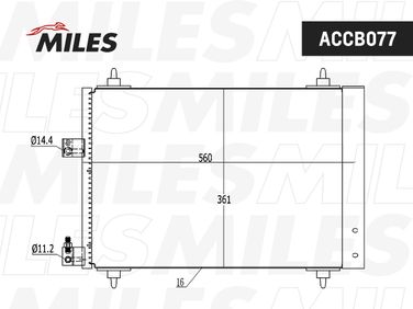 Miles ACCB077 Конденсер peugeot 407 / citroen C5 1.8-3.0 04- - 3