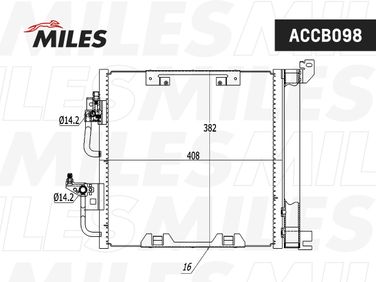 Miles ACCB098 Конденсер opel astra/zafira 1.3d-1.9d 04- - 3