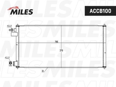 Miles ACCB100 Конденсер ford transit connect 1.8/1.8td 02- - 3