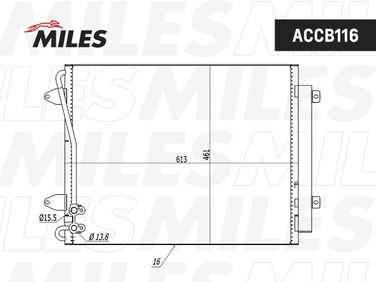 Miles ACCB116 Конденсер VW passat 2.0-3.6 FSI 05- - 3