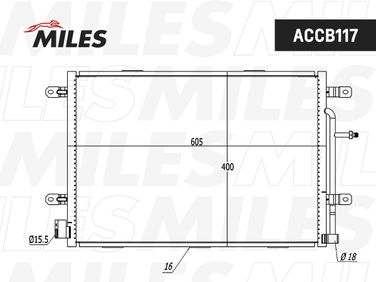 Miles ACCB117 Конденсер VAG A4 1.6/1.8/2.0/3.2/1.9-3.0 TDi 04- - 3