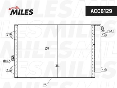 Miles ACCB129 Конденсер VW  /sharan 2.0-2.8/1.9 TDi 00-10 - 3