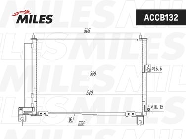 Miles ACCB132 Конденсер ford ranger / mazda bt50 2.5d 06- - 3