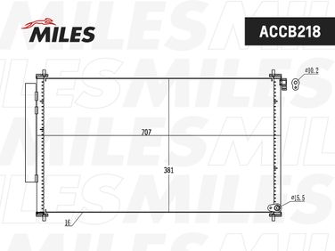 Miles ACCB218 Конденсер honda cr-v 2.4 12- - 3