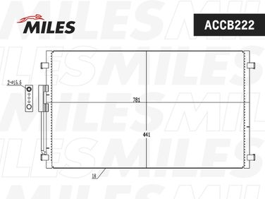 Miles ACCB222 Конденсер dodge caravan/chrysler voyager III 2.4-3.8 00-08 - 3
