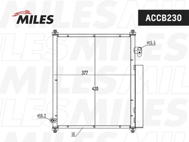 Miles ACCB230 Конденсер honda jazz 1.2/1.4 02- - 3