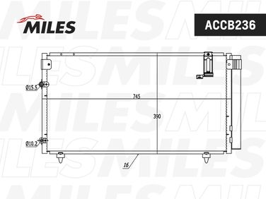 Miles ACCB236 Конденсер toyota avensis verso 2.0/2.0d 01- - 3