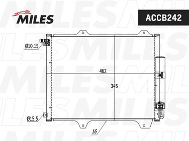 Miles ACCB242 Конденсер suzuki ignis 1.3-1.5 M/T 04- - 3