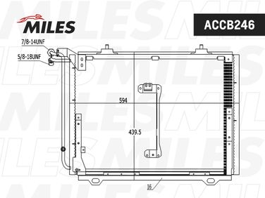 Miles ACCB246 Конденсер MB w202 c 1.8-2.8 93-00 / c208 CLK 3.2-4.3 97-02 - 3