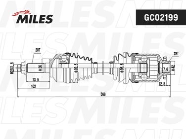 Miles GC02199 Привод в сборе KIA sorento 06- прав. - 3