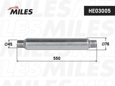 Miles HE03005 Стронгер (Пламегаситель d=76 d=45 l=550) - 1