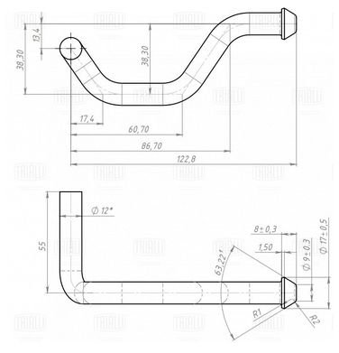 Trialli EMB 0102 Кронштейн перед. доп. глушителя для а/м Лада 2170 Priora - 2