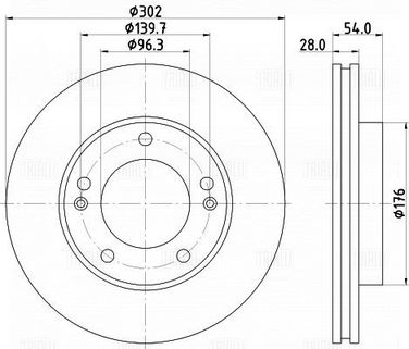 Trialli DF 073303 Диск тормозной | перед | - 3