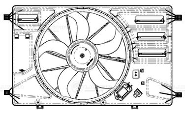 Luzar LFK 1014 Э/вентилятор охл. для а/м Ford Transit (13-) 2.2d FWD (с кожухом и резист.) - 3