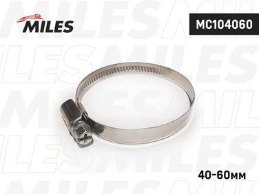 Miles MC104060 Хомут 40-60/9 мм, червячный, нерж. - 1