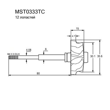 Krauf MST0333TC Вал турбокомпрессора - 3